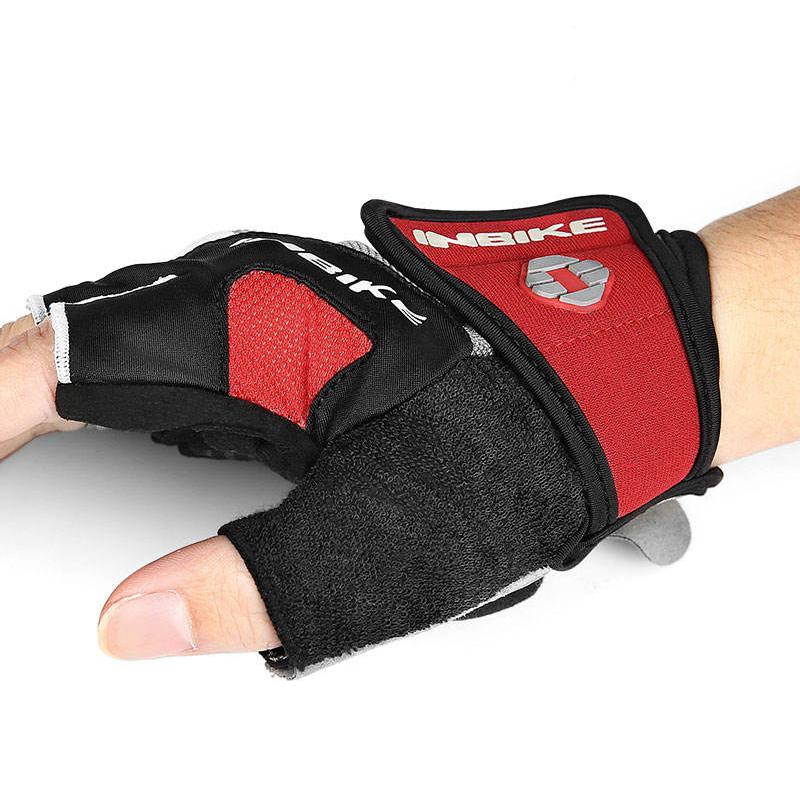 Stoßfeste Fahrradhandschuhe mit Gelpolster und Halbfinger