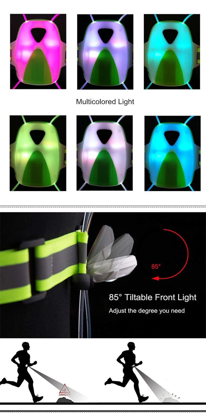 Outdoor Sports Lights USB Charging Detachable Reflective Vest - Blue Force Sports