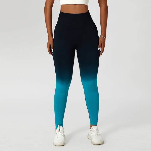 Gradient Fitness High Waist Sportswear Tight Outdoor Pants - Blue Force Sports