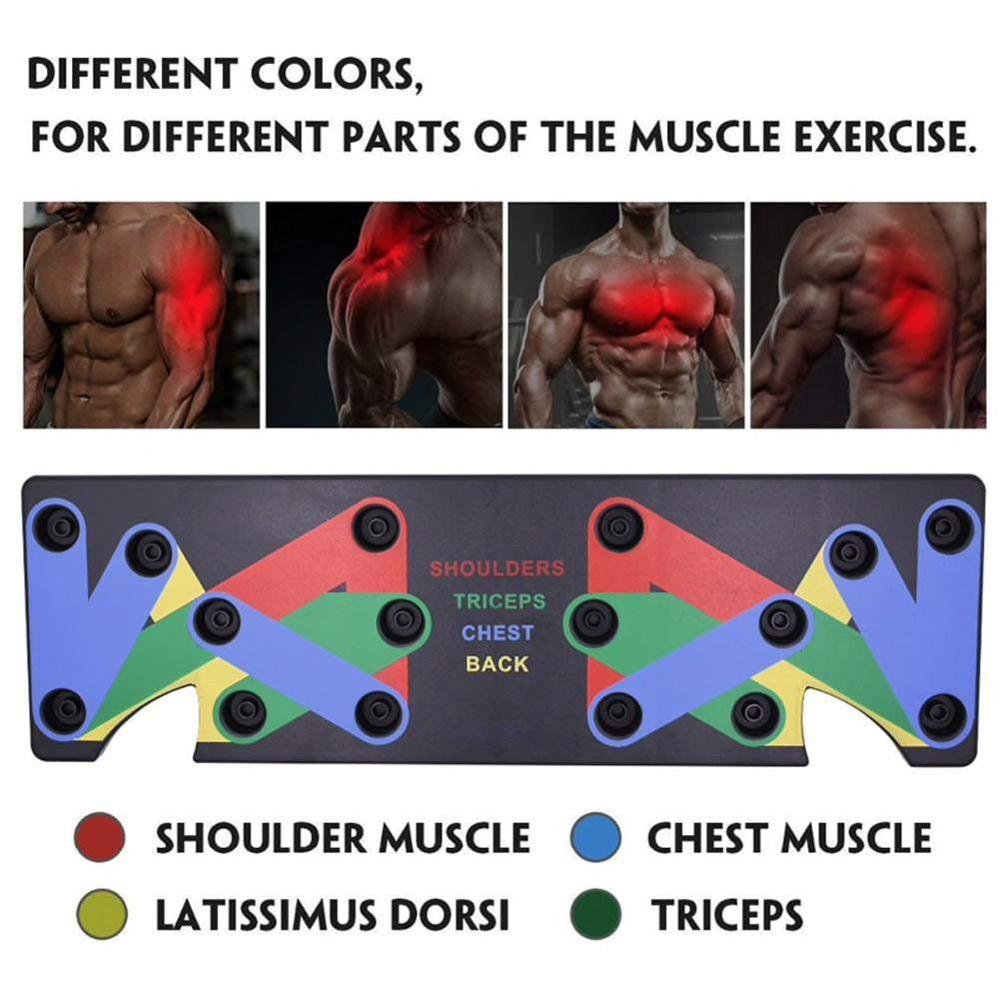 9 in 1 Push Up Rack Training Board ABS abdominal Muscle Trainer Sports Home Fitness Equipment for body Building Workout Exercise - Blue Force Sports