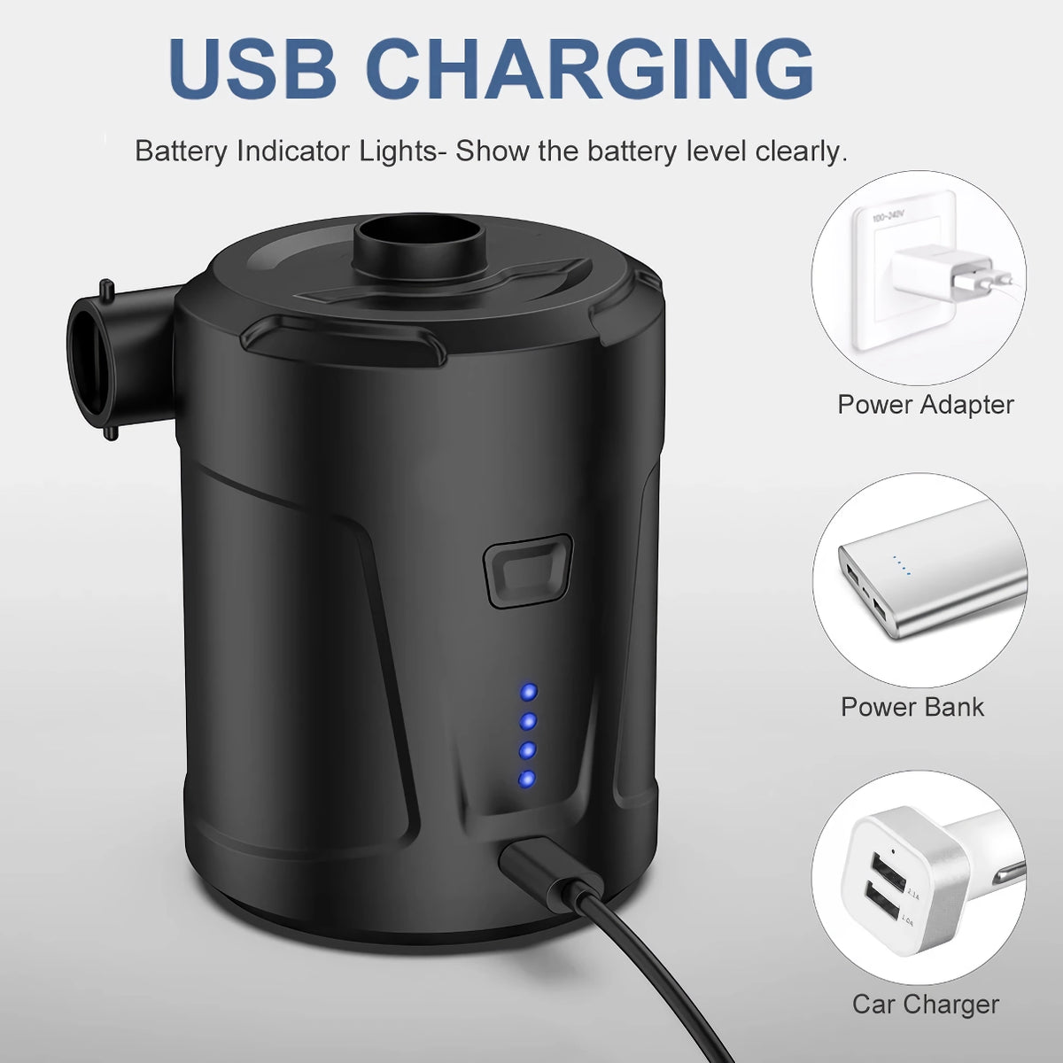 USB Rechargeable Portable Air Pump for Inflatables