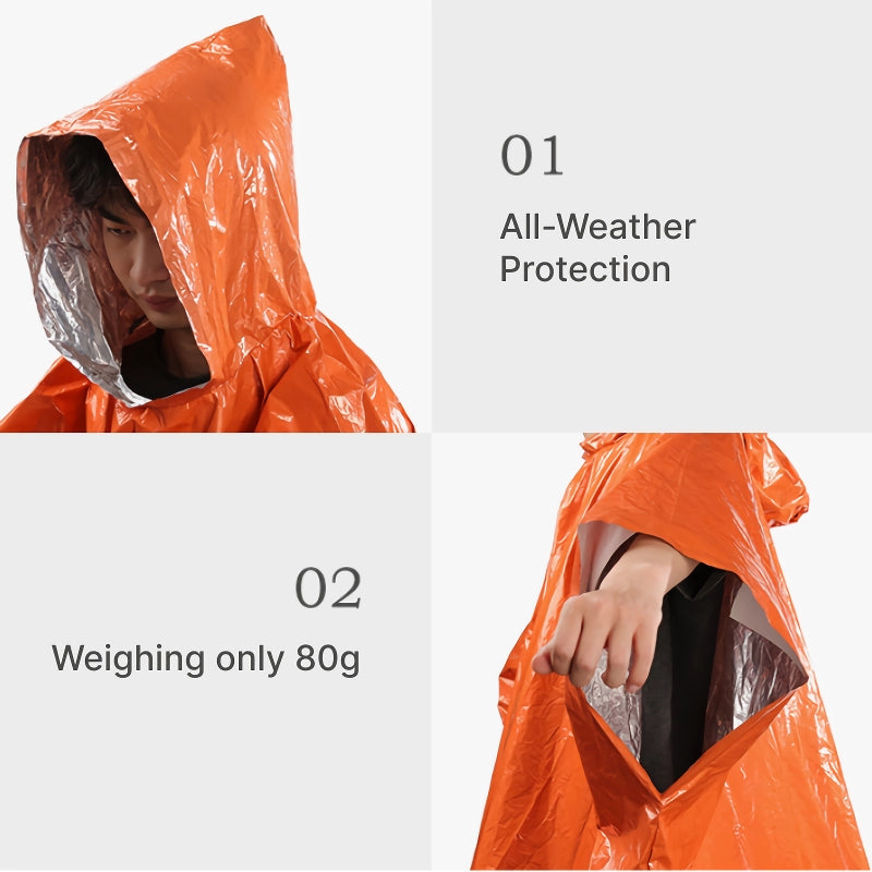 Lightweight PE Emergency Poncho and Blanket