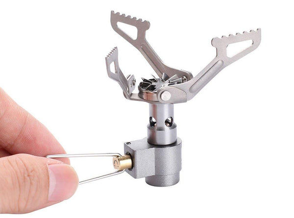 Portable Mini Camping Titanium Stove Outdoor Gas Stove Survival Furnace Stove Pocket Picnic Cooking Gas Burner - Blue Force Sports