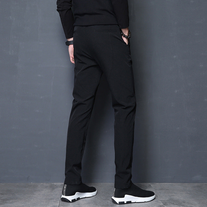 Autumn And Winter No Magnet Iron Iron Velvet Thick Sports And Leisure Trousers - Blue Force Sports