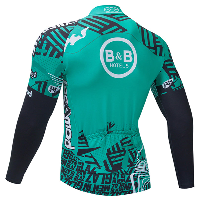 Men's Long-sleeved Cycling Wear With Pedals - Blue Force Sports