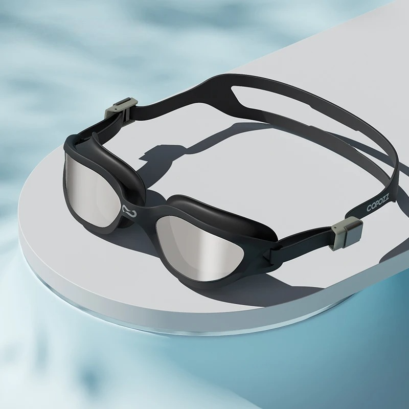 Professionelle verspiegelte Schwimmbrille mit Antibeschlag-Effekt, UV-Schutz und verstellbarem Silikonband