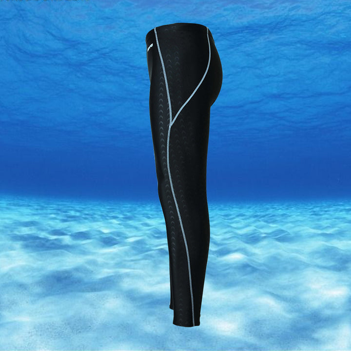 Sunproof Shark Skin Long Legs Competition Men's Swimming Trunks - Blue Force Sports