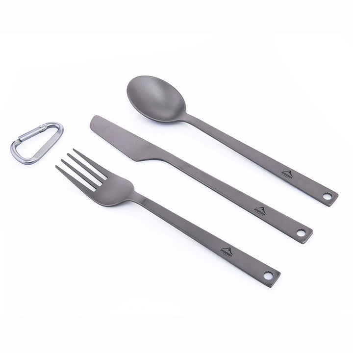Pure Titanium Knife, Fork And Spoon Combination Light And Easy To Carry Outdoor Camping Tableware - Blue Force Sports