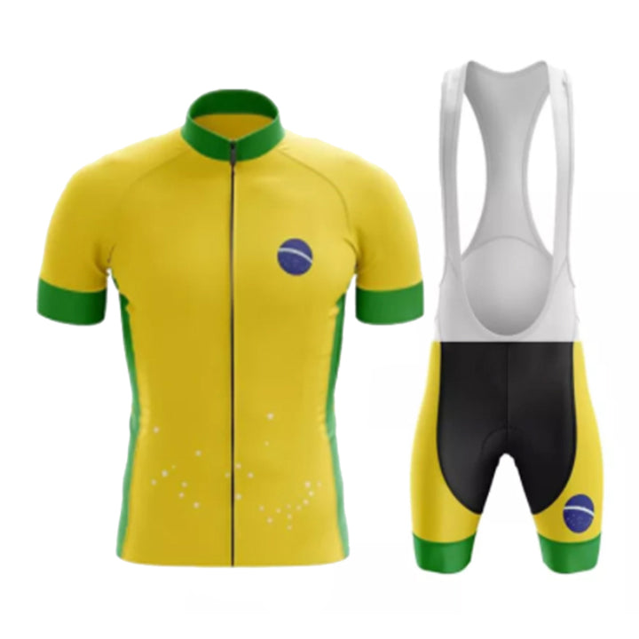 Summer Brazil Team Cycling Jersey Men's Tracksuit - Blue Force Sports