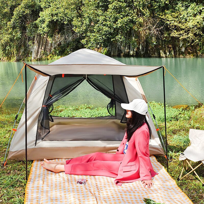 Fully Automatic Speed Beach Camping Tent Rain Proof Multi Person Camping - Blue Force Sports