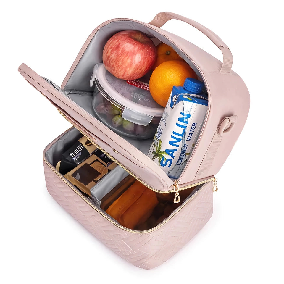 Bolsa térmica para almuerzo de dos pisos