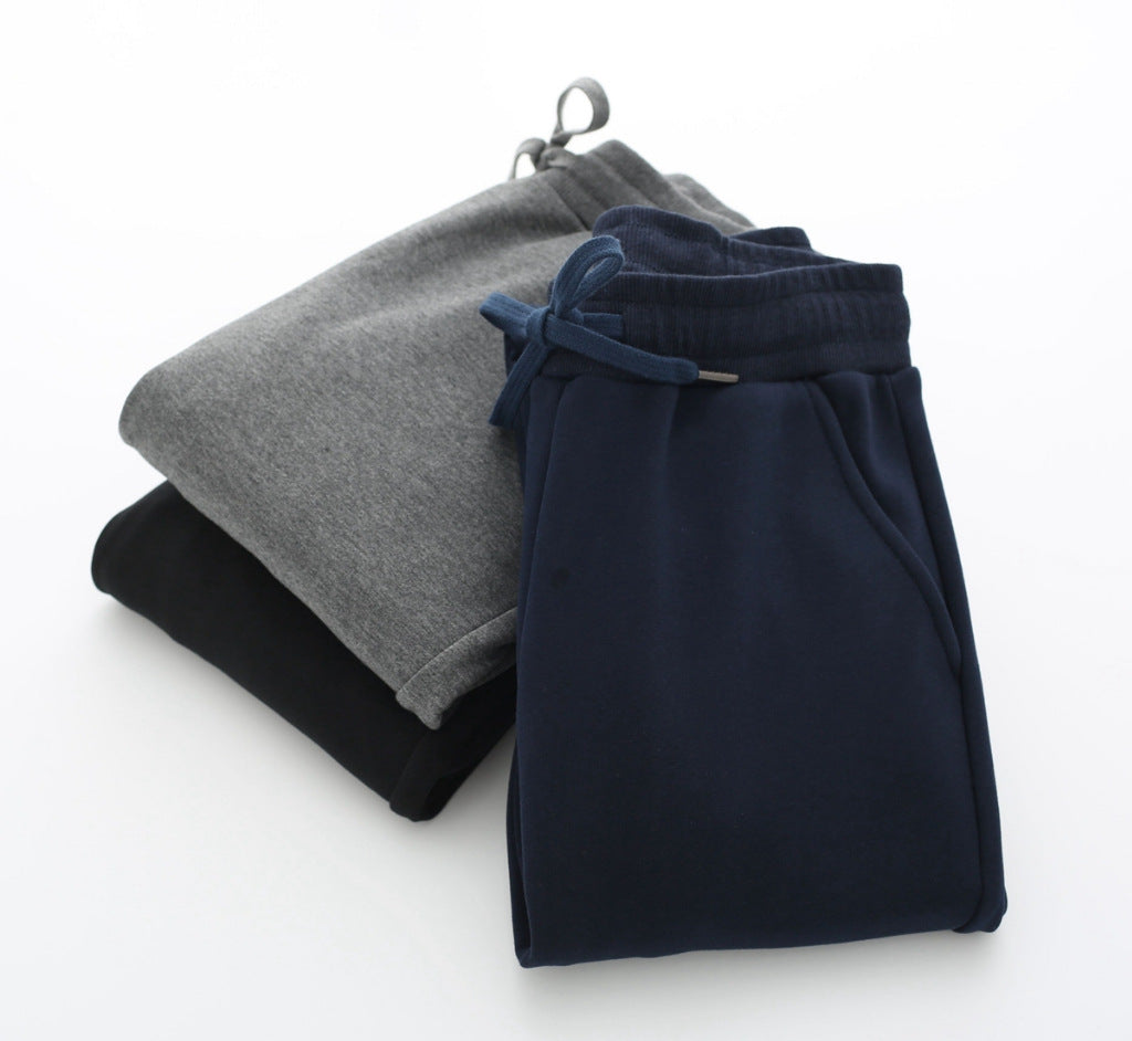 Cashmere casual pants 2021 autumn and winter new style, simple and easy to add loose trousers and warm pants Haren pants - Blue Force Sports
