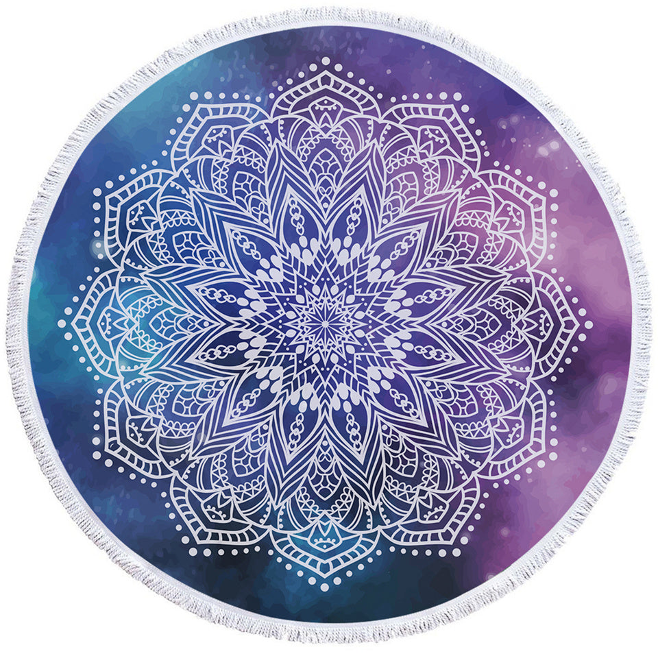 Round Printed Bath Towel Beach Towel Yoga Mat - Blue Force Sports