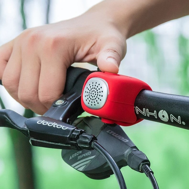 Timbre de bicicleta eléctrico con bocina de 110 dB y anillo de manillar resistente a la lluvia