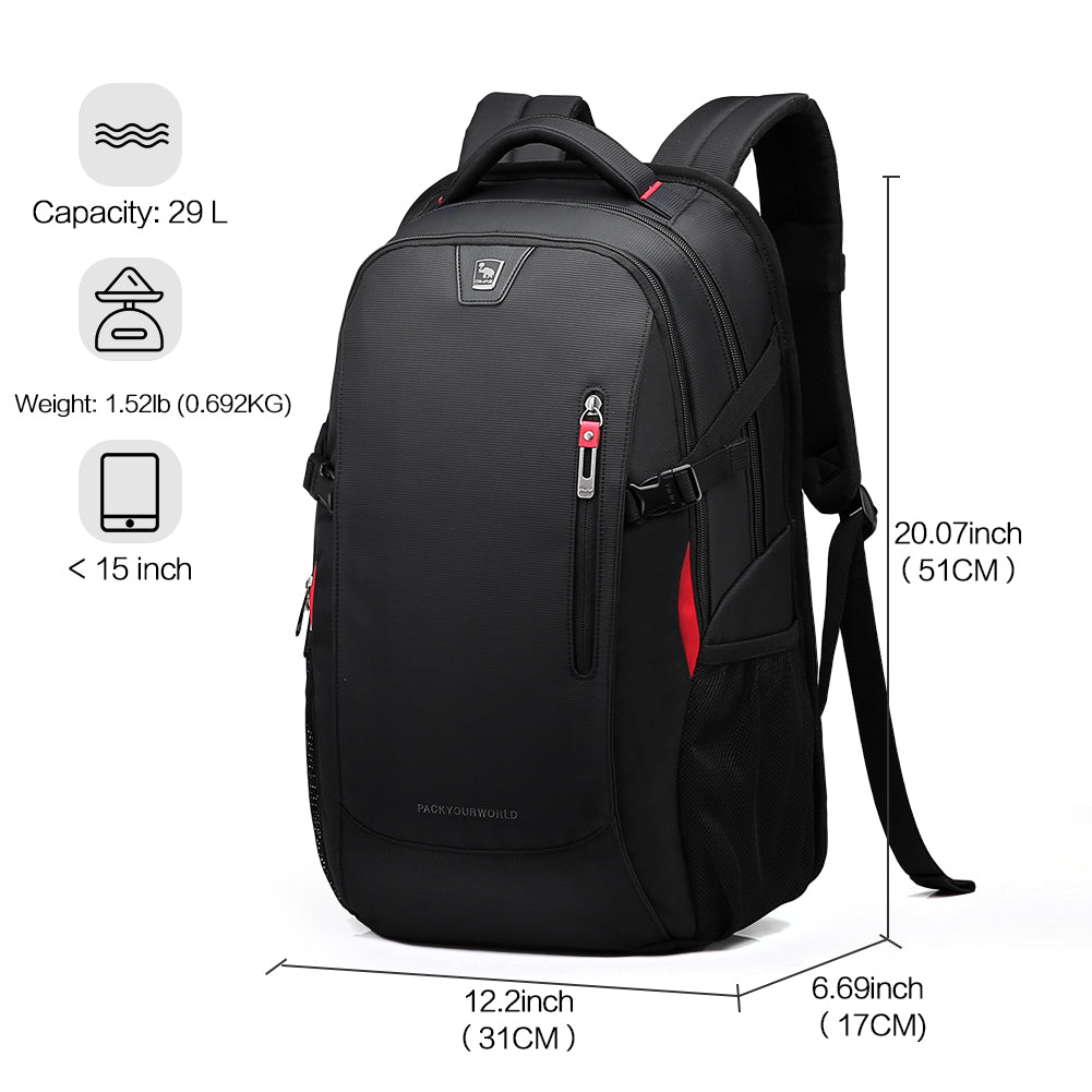 Wasserdichter 29-Liter-Laptop-Rucksack mit ergonomischen Schultergurten