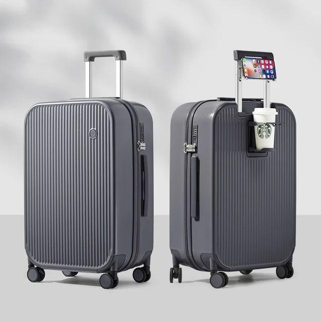 Hartschalen-Trolley mit Getränkehalter und Handyhalter – Reisen Sie leicht und clever