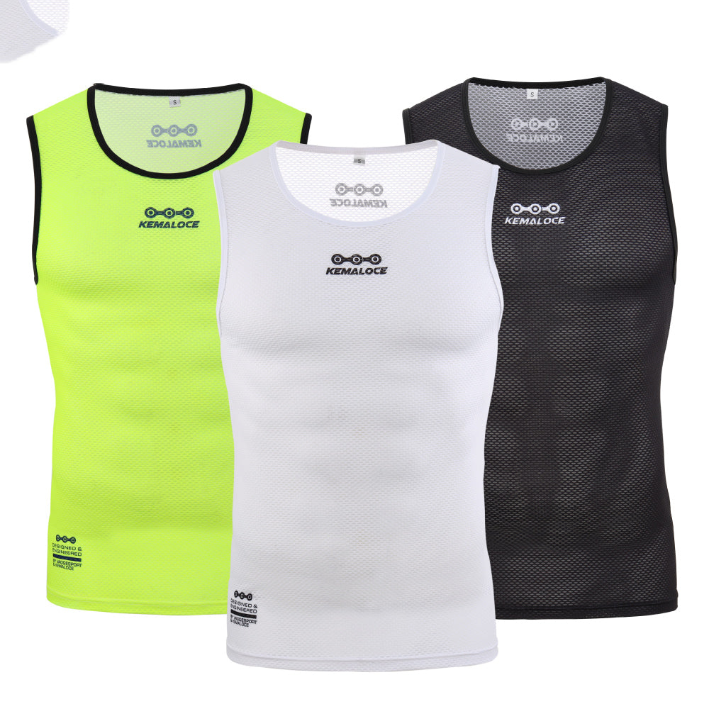 Breathable Men Cycling Base Layer White Coo - Blue Force Sports