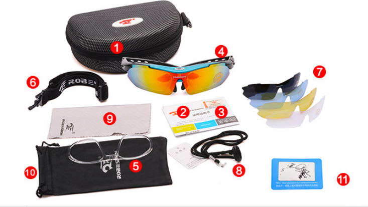 0089 Outdoor Sports With A Bike Bicycle Gear Box Myopia Goggles Sunglasses Polarized Riding Glasses - Blue Force Sports