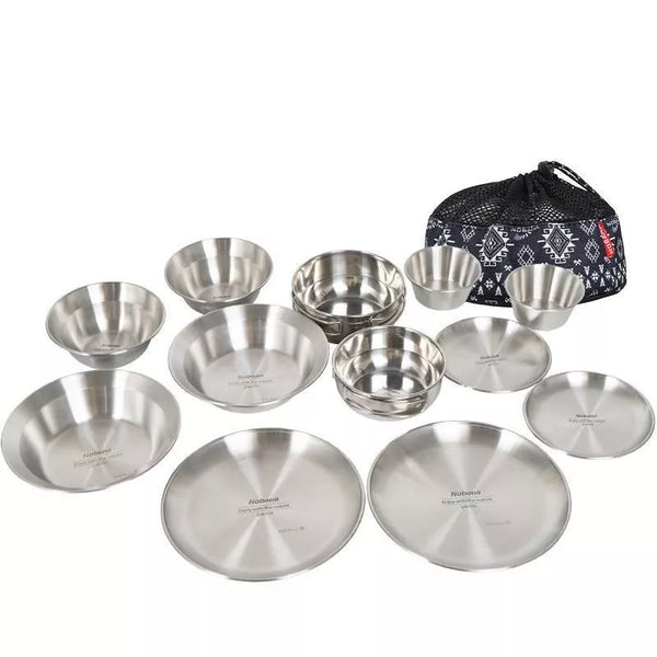Stainless Steel 12PCS Outdoor Tableware Set - Durable, Portable & Perfect for Camping and Picnics