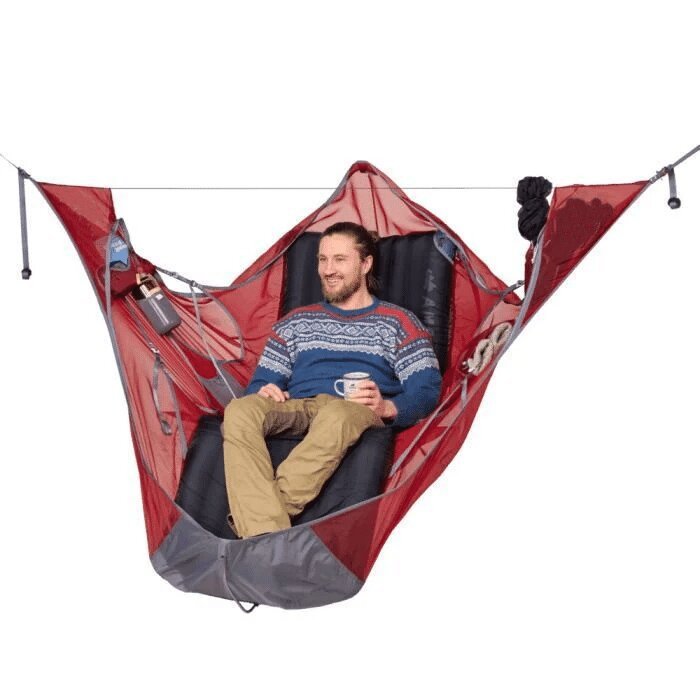 Flat Sleep Hammock Tent With Bug Net And Suspension Kit Outdoor Camp Super Long Camping Portable Hammock - Blue Force Sports