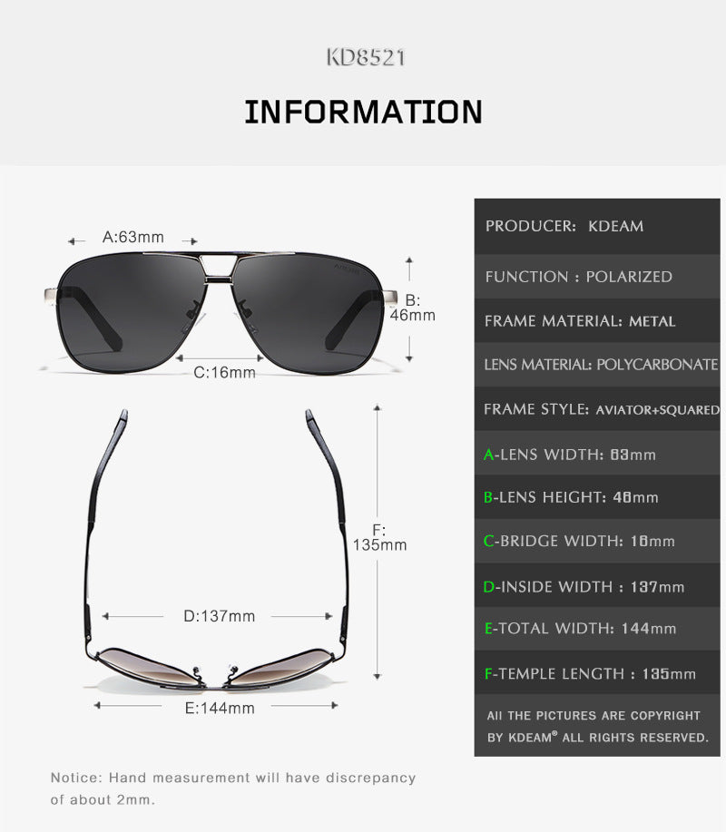 Metal Aluminum Polarized Sunglasses European And American Men's Driving And Driving Sunglasses - Blue Force Sports