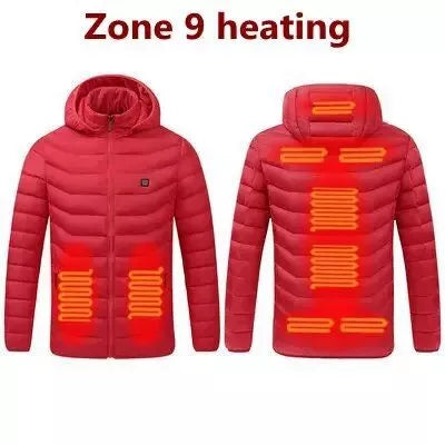 Elektrisch beheizte USB-Jacke für Herren mit 9 Heizzonen