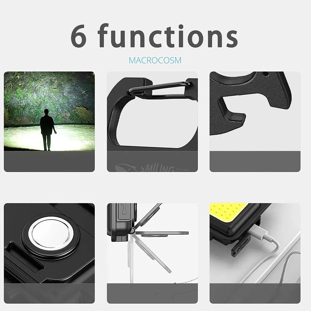 Mini linterna LED multifuncional recargable por USB