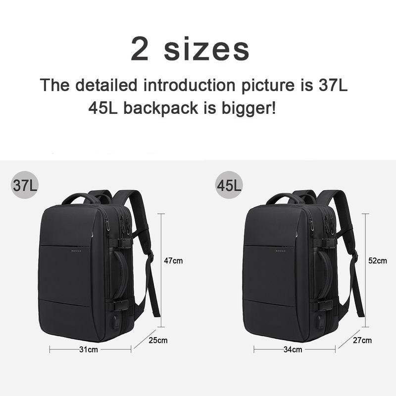 Erweiterbarer USB-Reiserucksack für Männer
