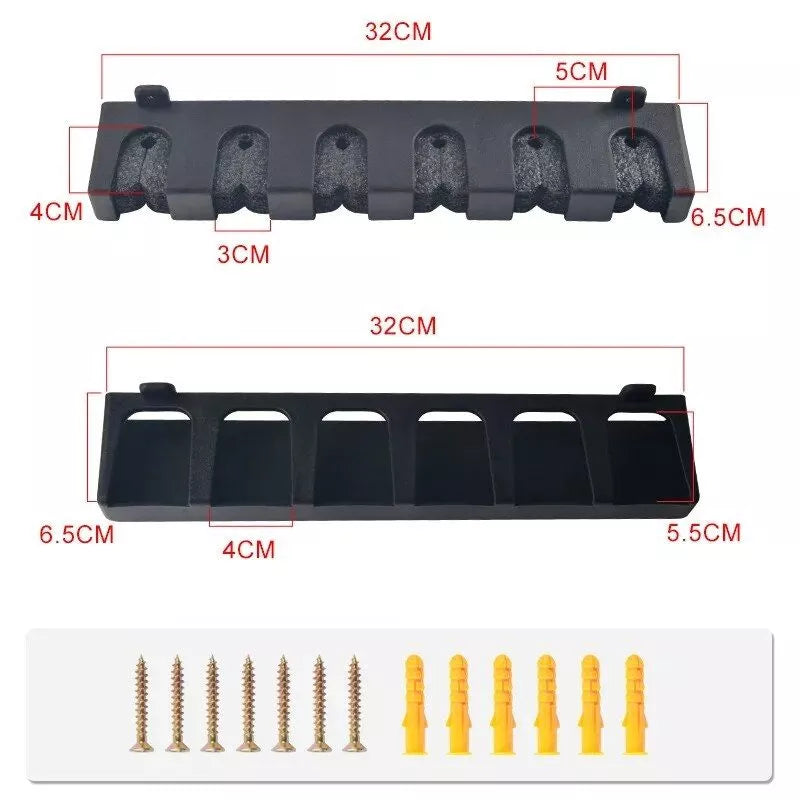 Estante vertical para cañas de pescar que ahorra espacio y tiene capacidad para 6 cañas