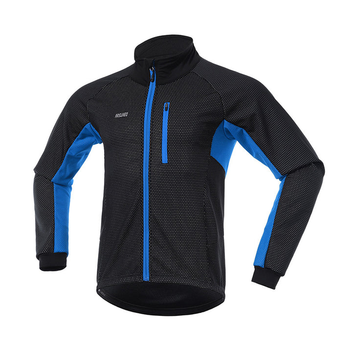Autumn and winter three-layer composite fleece cycling jersey - Blue Force Sports