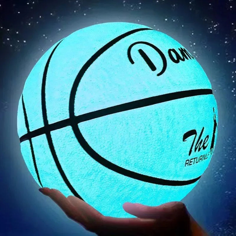 Balón de baloncesto reflectante que brilla en la oscuridad