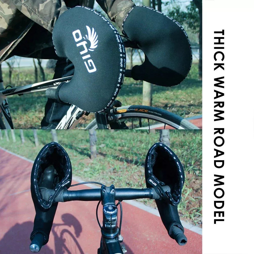 Thermo-Fahrrad-Lenkerhandschuhe mit reflektierendem Sicherheitsstreifen