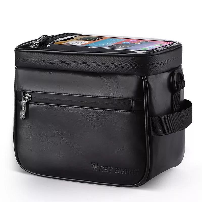 Bolsa impermeable para manillar de bicicleta con funda para teléfono con pantalla táctil