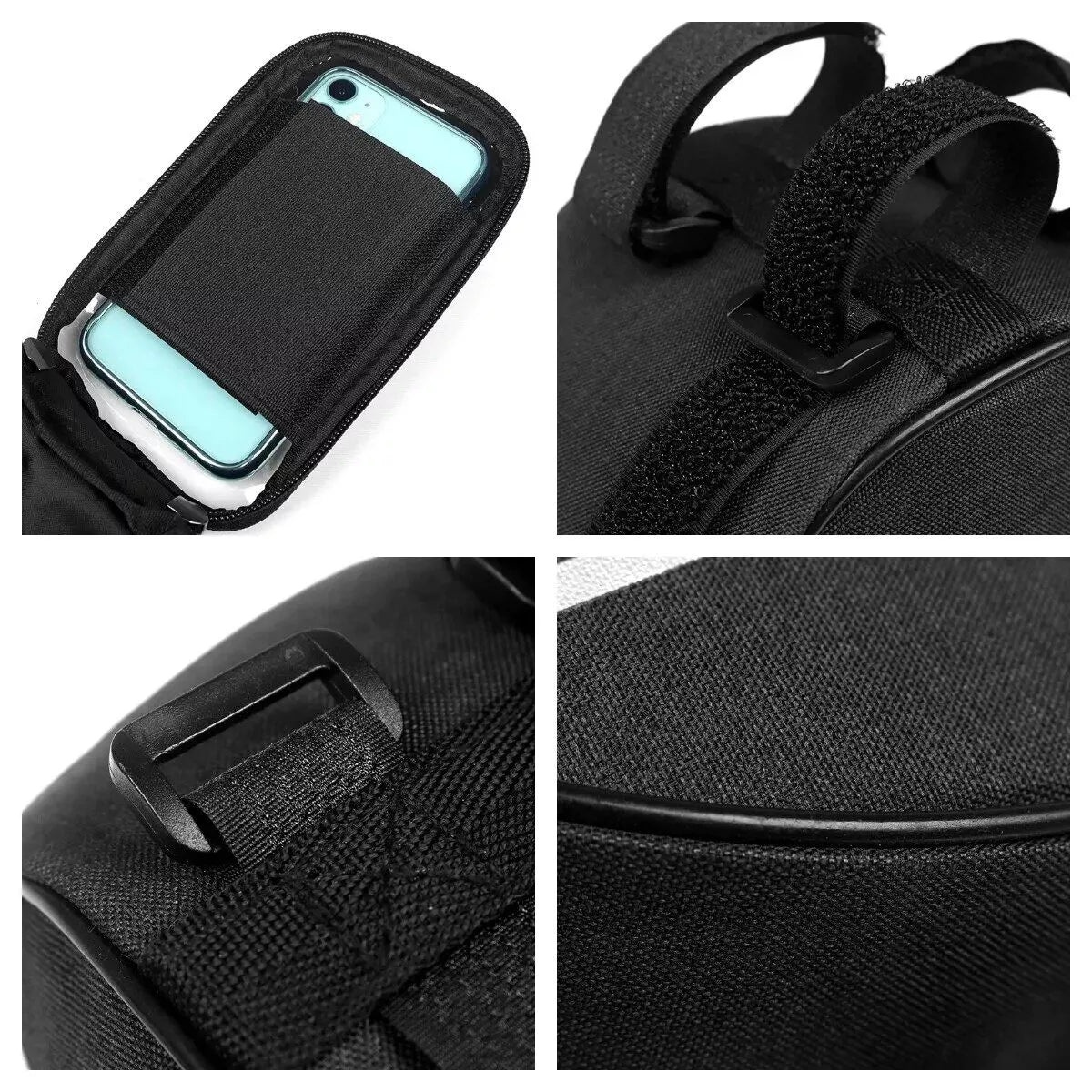 Wasserdichte Oberrohr-Fahrradtasche mit Touchscreen-Telefonhalter