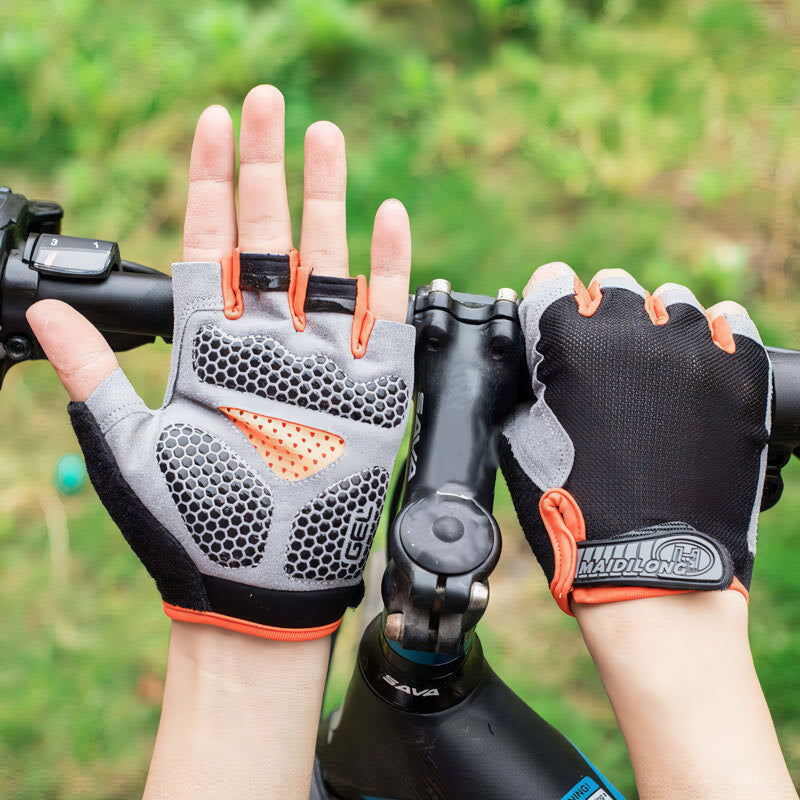 Atmungsaktive Halbfinger-Fahrradhandschuhe für Unisex
