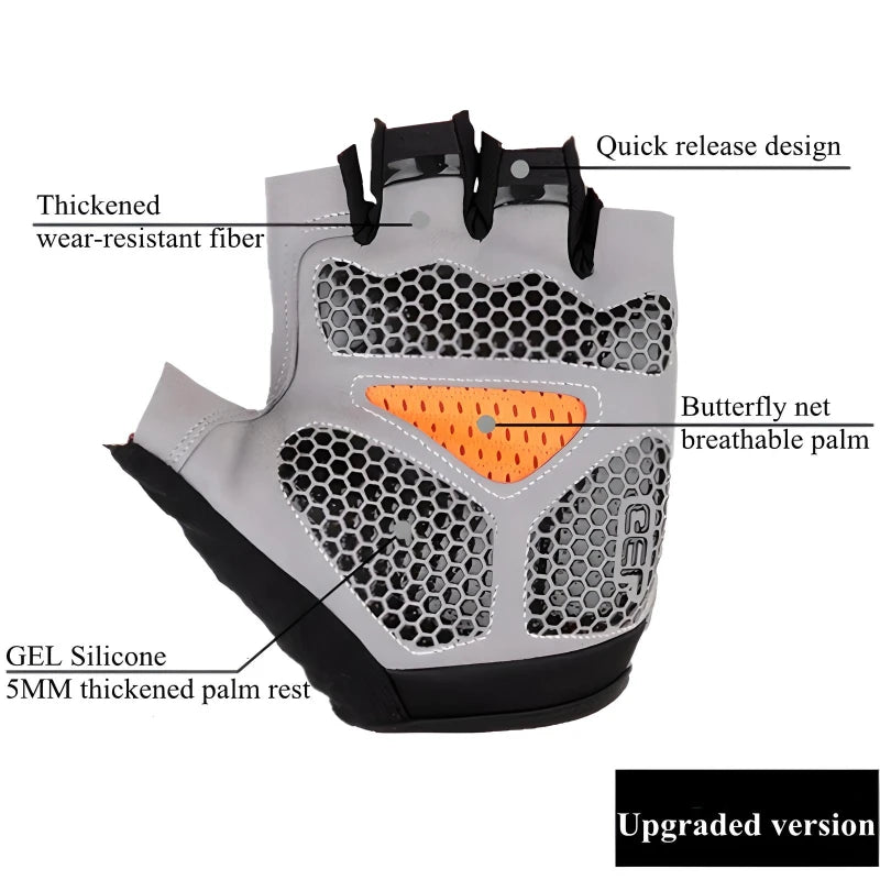 Atmungsaktive Halbfinger-Fahrradhandschuhe für Unisex