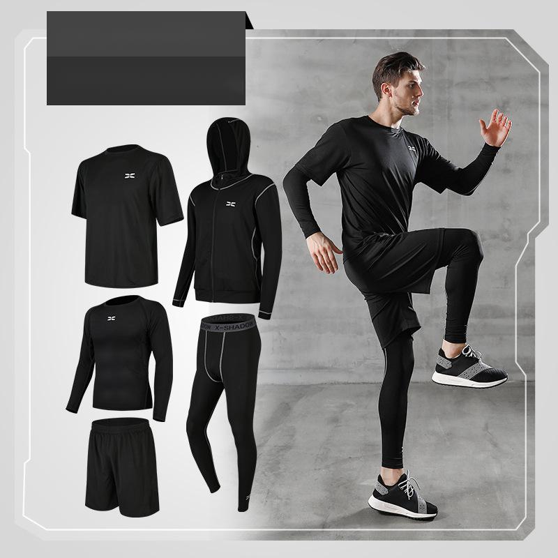 Running quick-drying basketball sports suit five-piece training suit - Blue Force Sports