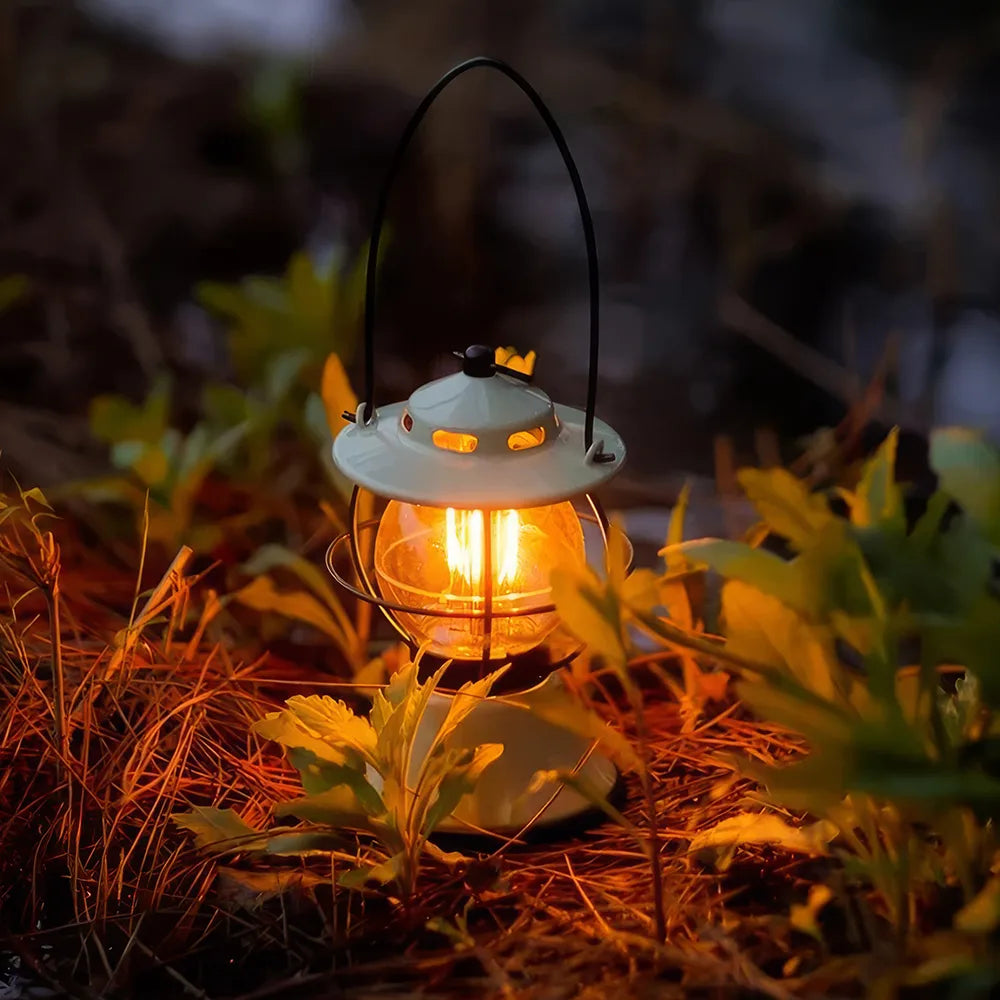 Linterna de camping retro LED recargable