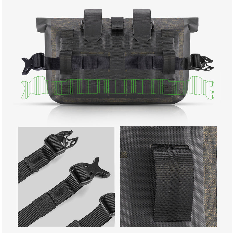Bolsa impermeable para manillar de bicicleta, de gran capacidad, de 5 a 6 l