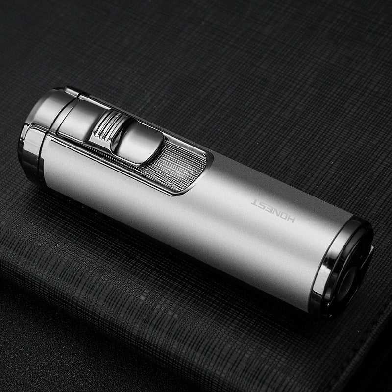Cylindrical Metal Inflatable Four-straight Cigar Lighter - Blue Force Sports