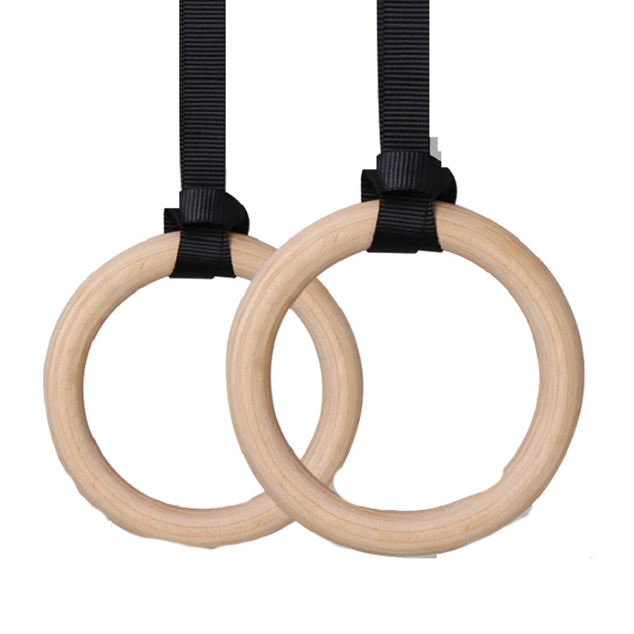 Fitness Wooden Ring Suspension Training Belt Set - Blue Force Sports