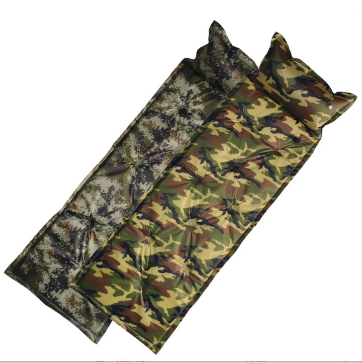 Camo Automatic Inflatable Cushion With Pillow Outdoor Camping Camping Damp - Blue Force Sports