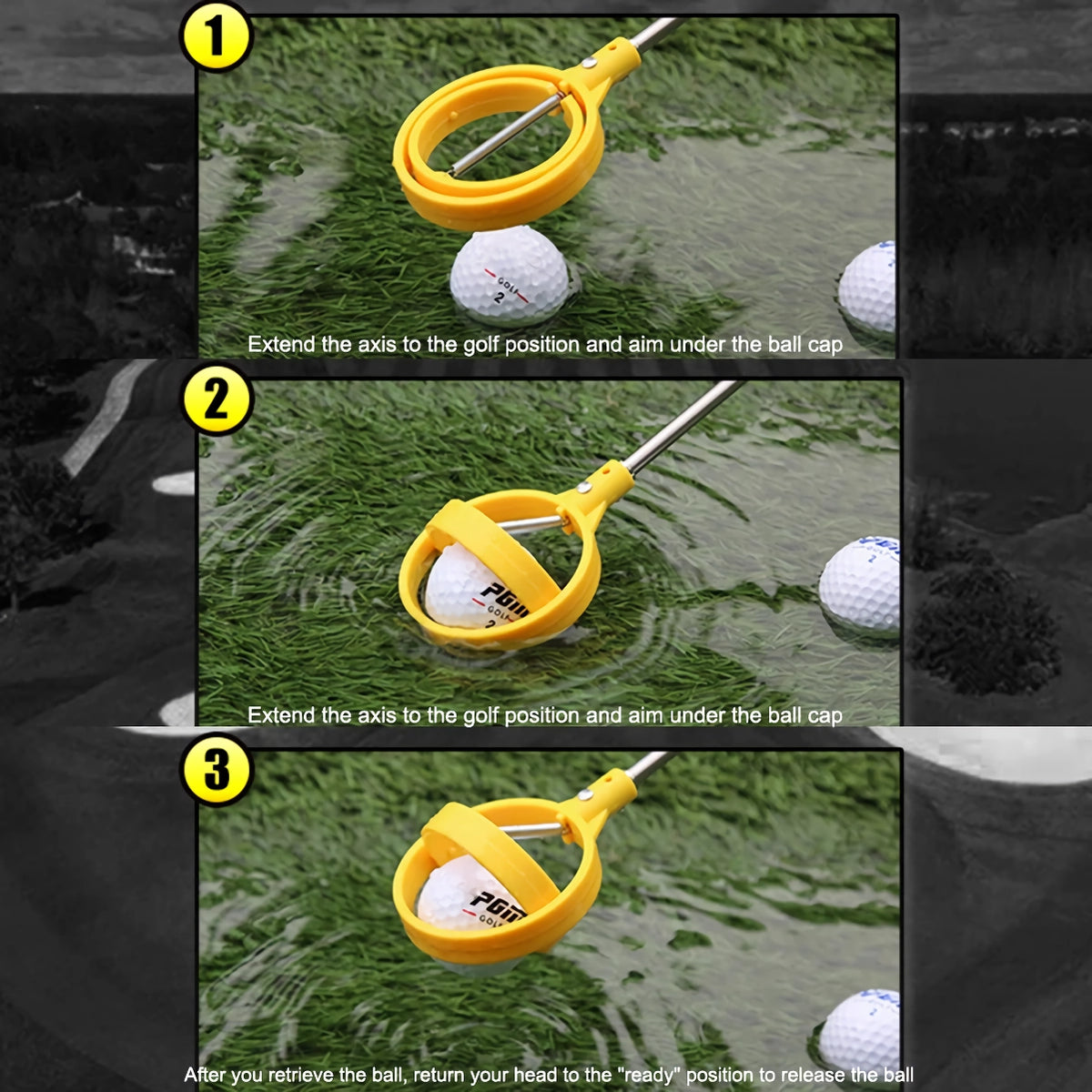 Pala recogedora telescópica para pelotas de golf
