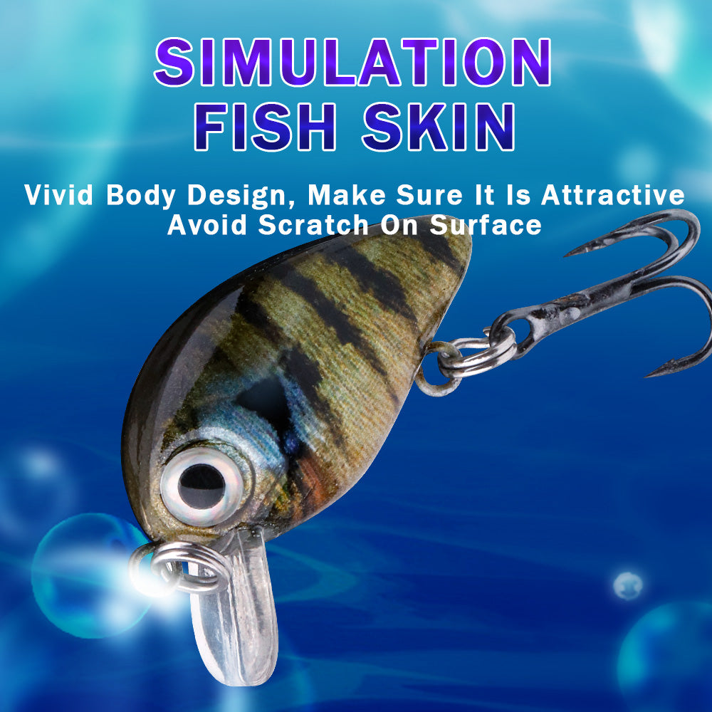 5 stücke Mini Bass Angeln Köder Set 3cm Topwater Crankbait Wobbler für Hecht