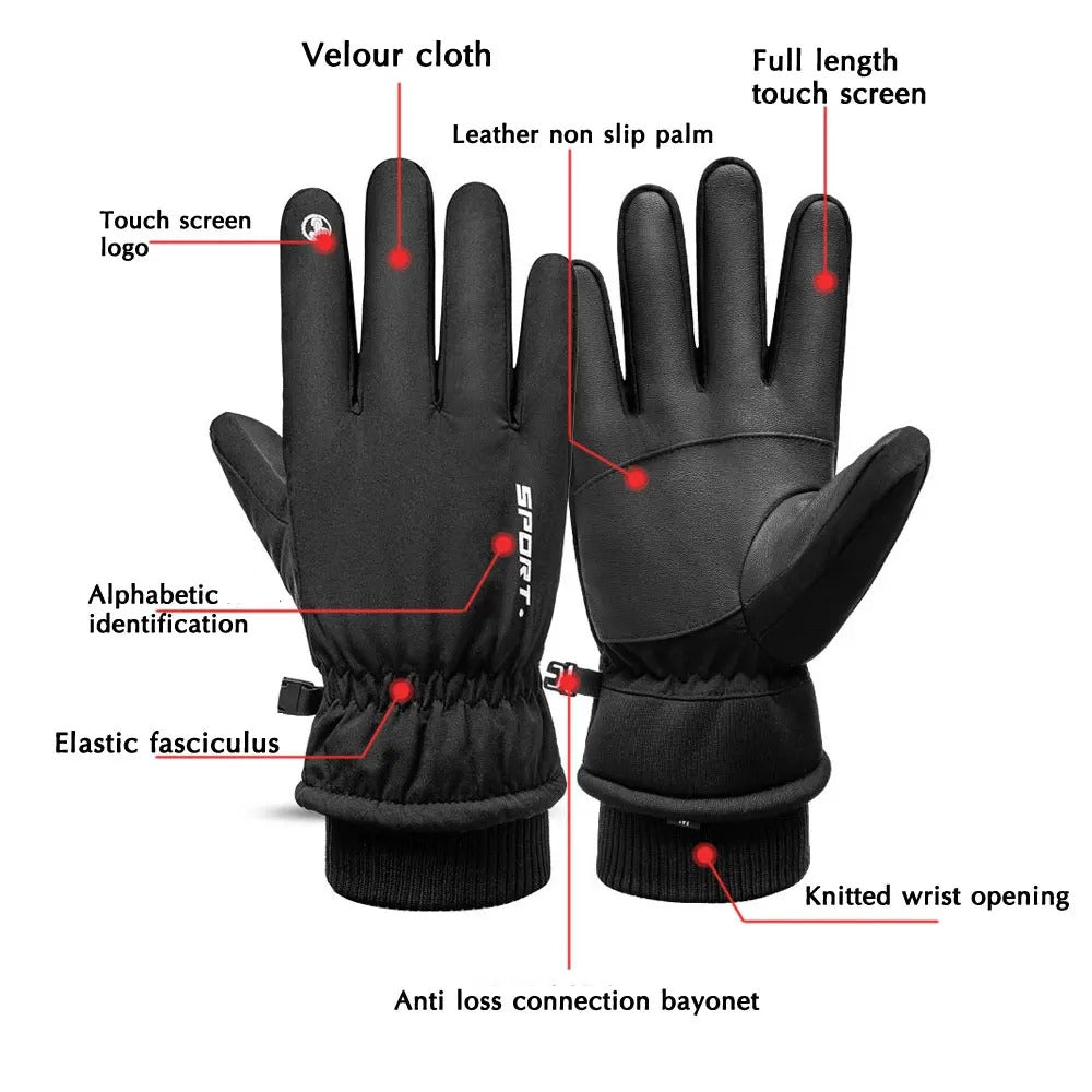 Wasserdichte Winter-Touchscreen-Handschuhe zum Radfahren, Skifahren und für Outdoor-Sport