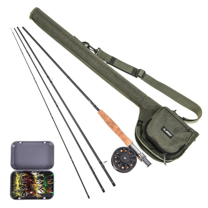 Canvas Portable Fly Fishing Rod Bag Reel Combo With Carry Case - Blue Force Sports