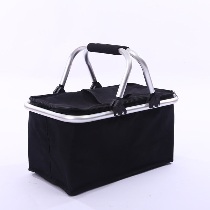 30L Large Folding Picnic Camping Insulated Cooler Hamper Storage Basket Bag - Blue Force Sports