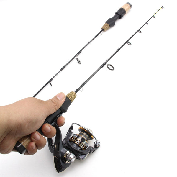Double Tip Ice Fishing Winter Spinning Wheel Tackle Set Fishing Rod - Blue Force Sports