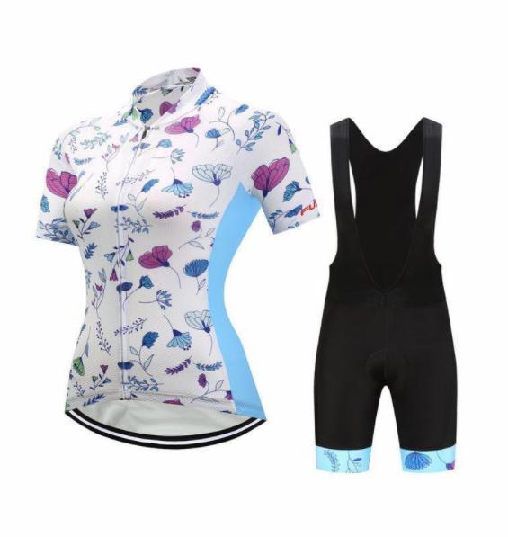 Short-Sleeved Bib Cycling Clothes Suit Bicycle Moisture Wicking Outdoor Clothes - Blue Force Sports