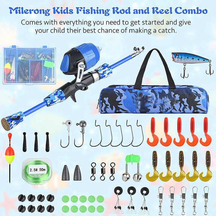 Children And Teenagers Outdoor Fishing Equipment Set - Blue Force Sports